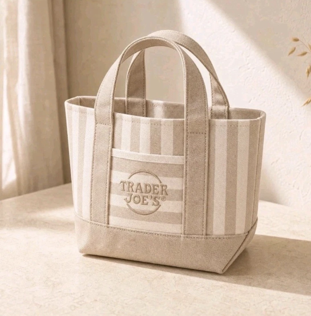 Trader Joe’s Striped Canvas Mini Tote Bag Set 4 Colors Summer 2026 FAST Shipping