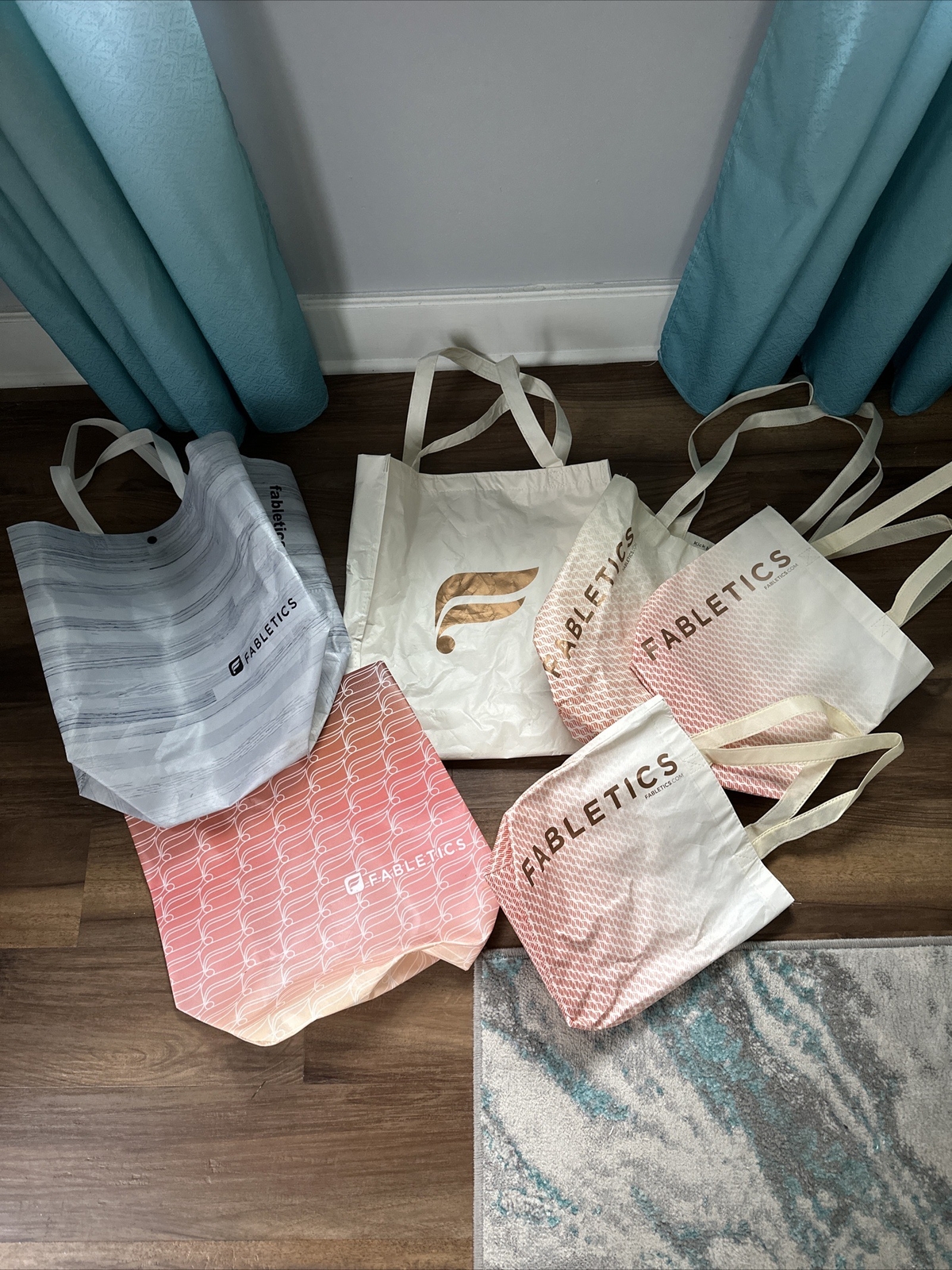 Fabletics Reusable Shopping Bags Lot Of 6