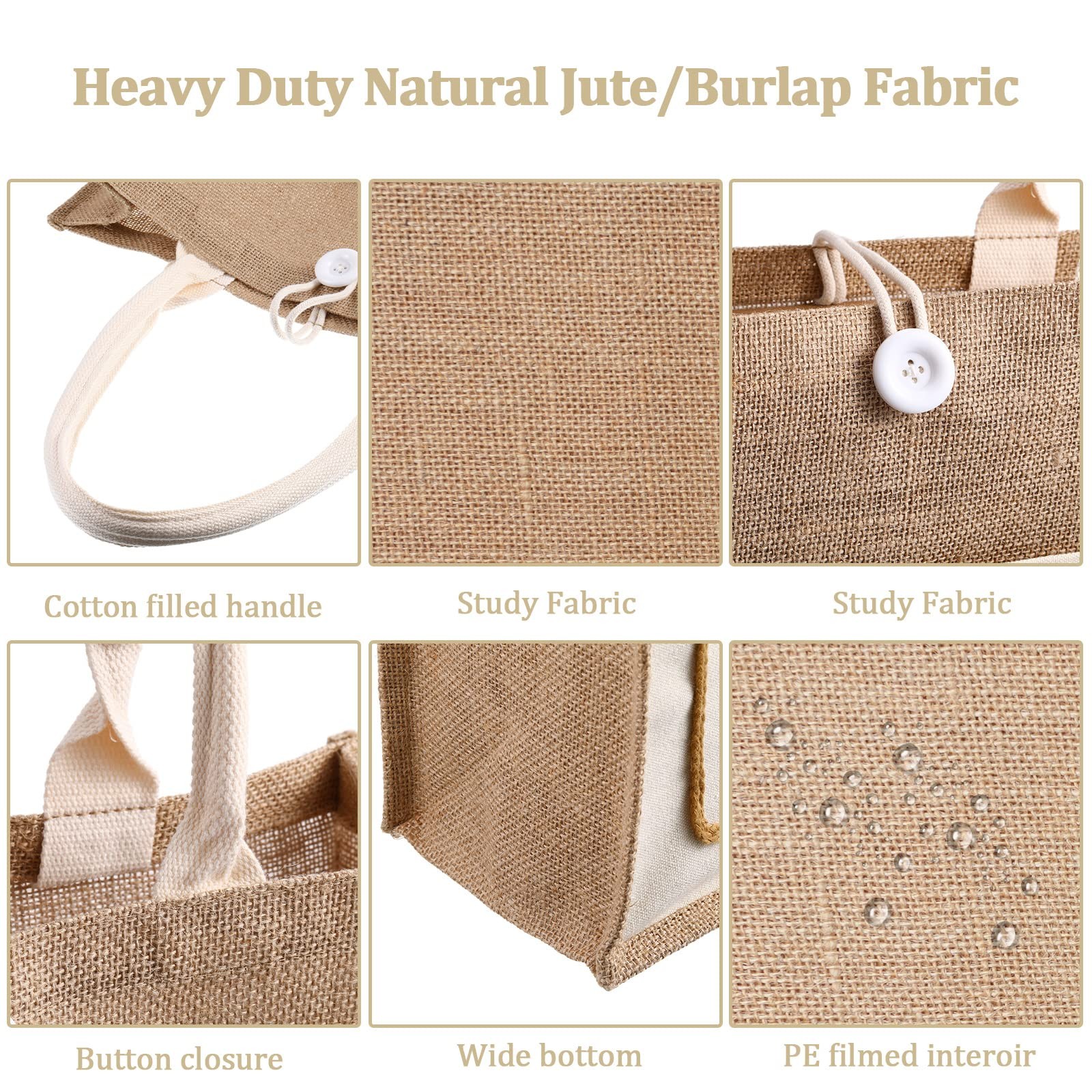 Reginary 8 Pcs Burlap Tote Bags Bulk Large Jute Tote with Handles Reusable Ca…