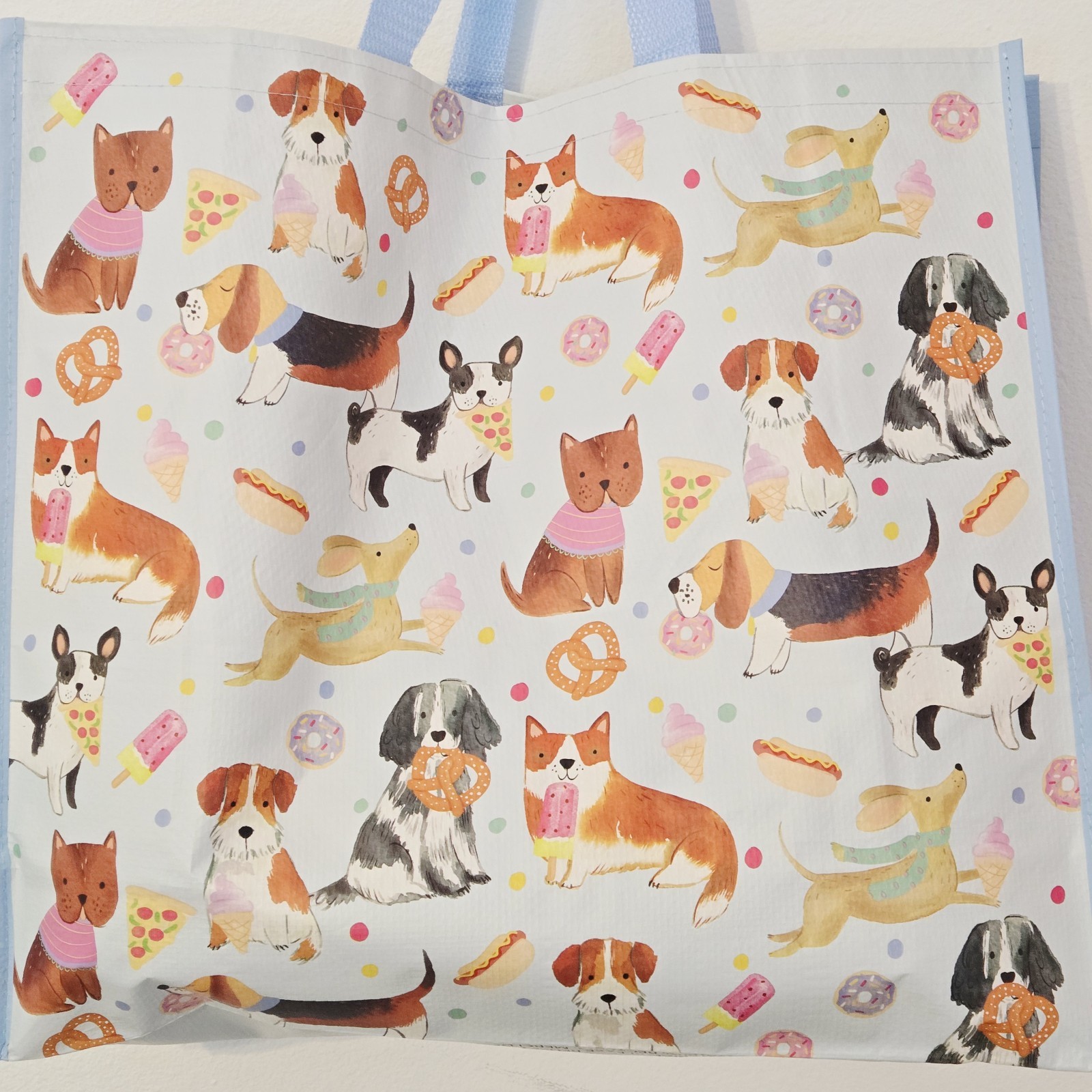 Dogs Snacks Pretzels Donuts Food Ice Cream Shopping Bag Reusable TJMaxx New!