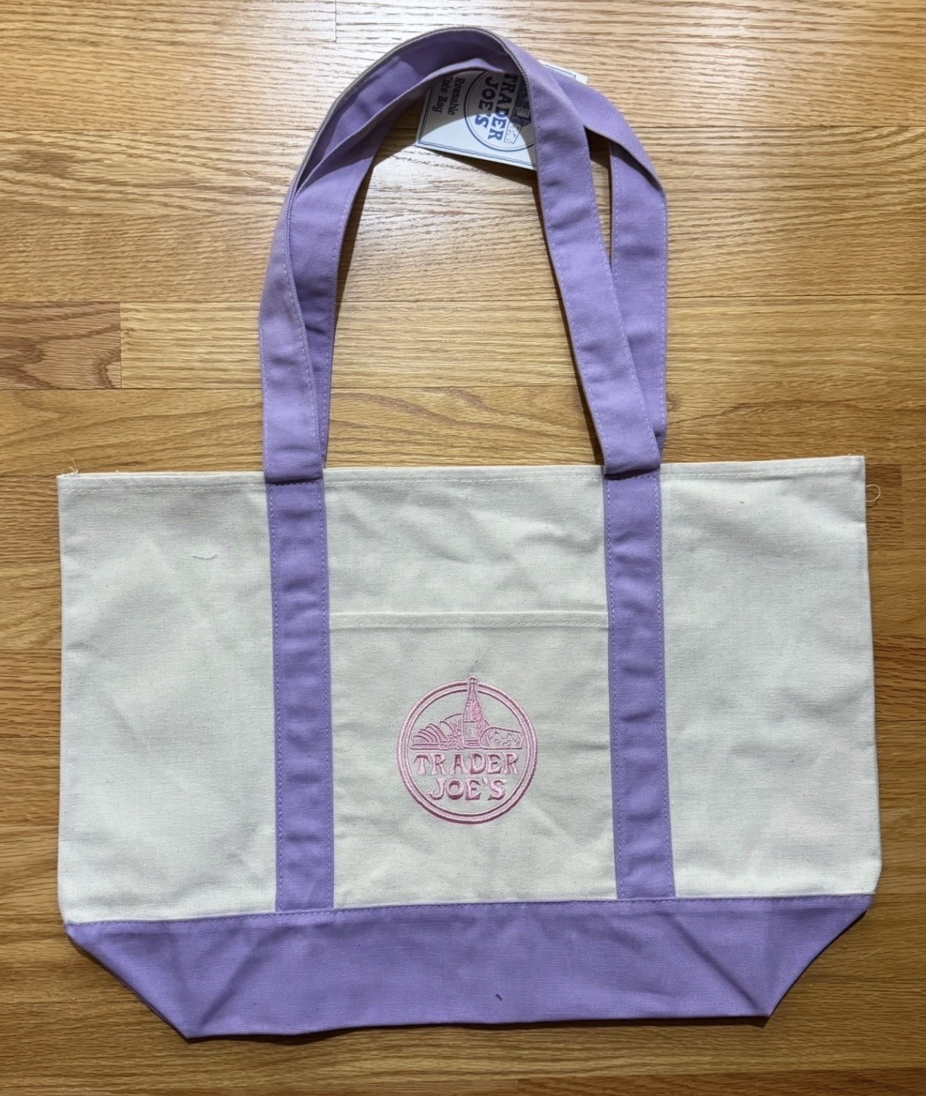Trader Joe’s Set of 2 PURPLE/Lavender Authentic, Large Canvas Tote Bags