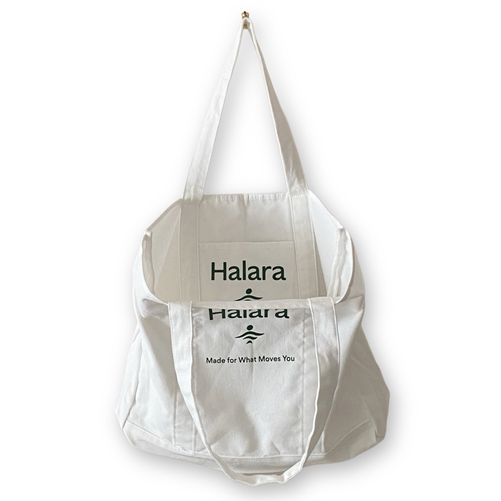 Halara Letter Print Casual White Canvas Tote Bag Made For What Moves You