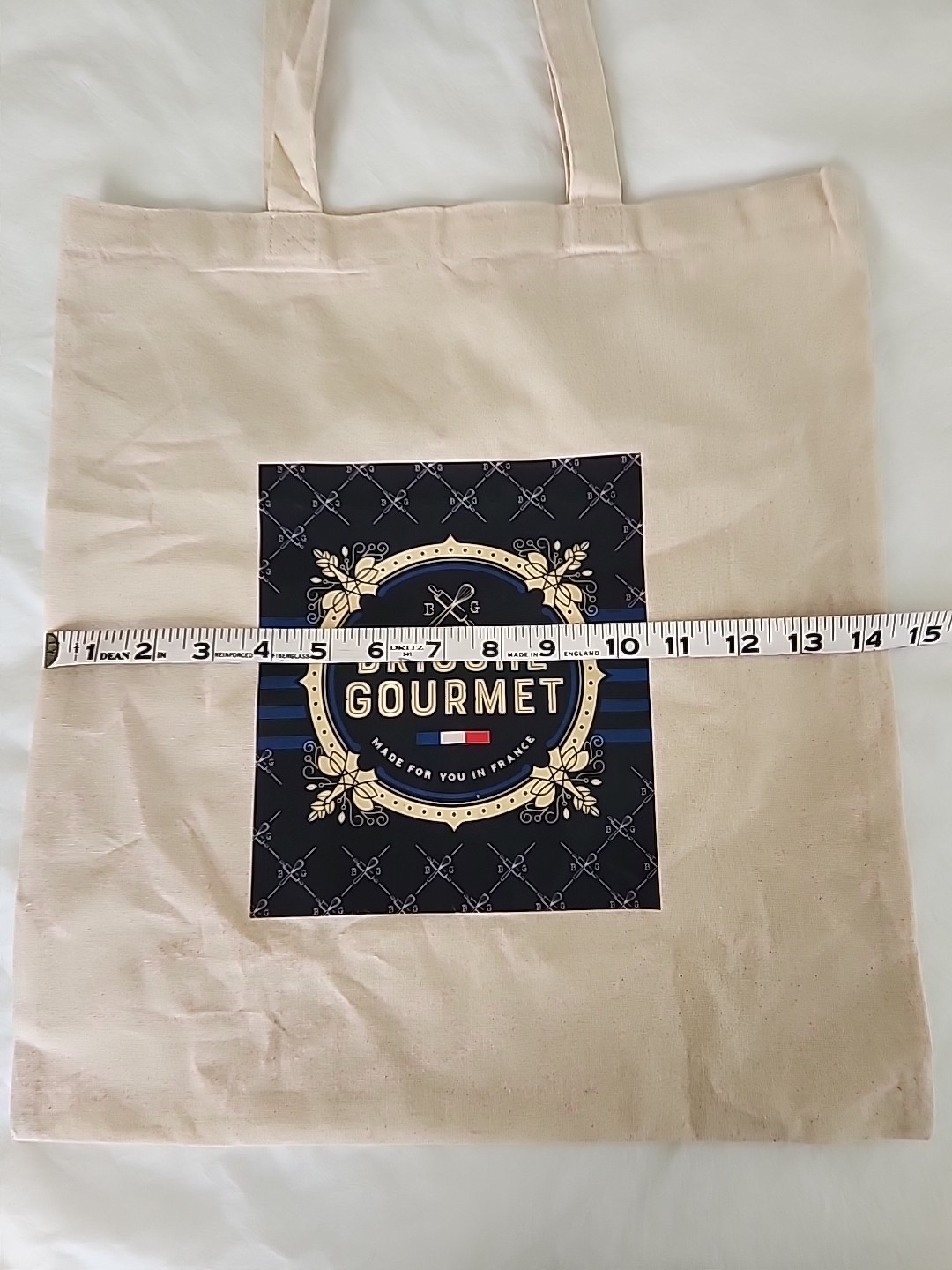 Brioche Gourmet French Flag Canvas Shopping Bag Made for You in France 14″ X 16″