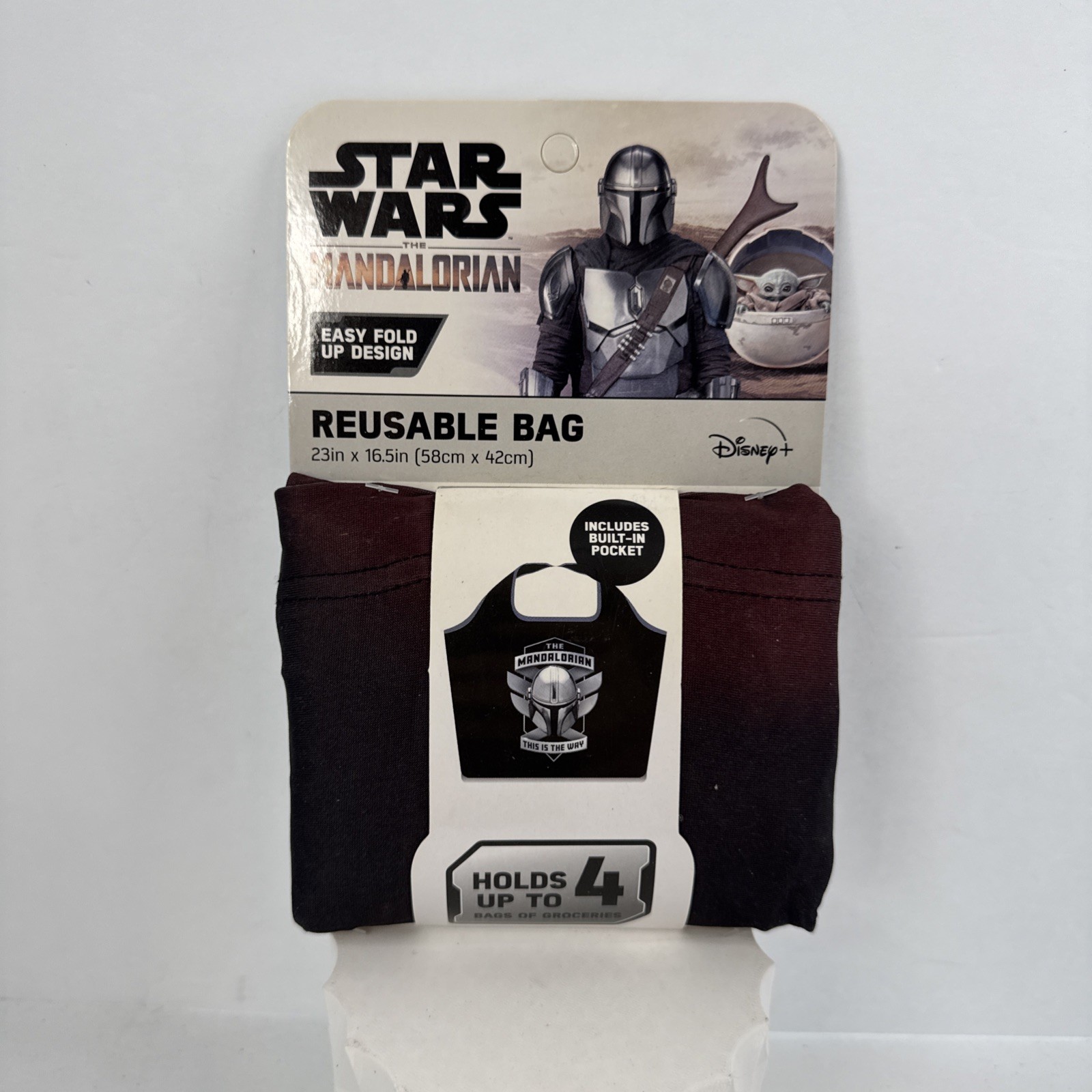 Disney Star Wars Mandalorian Reusable Bag “This the Way” Fold Up XL 23 x 16.5 in