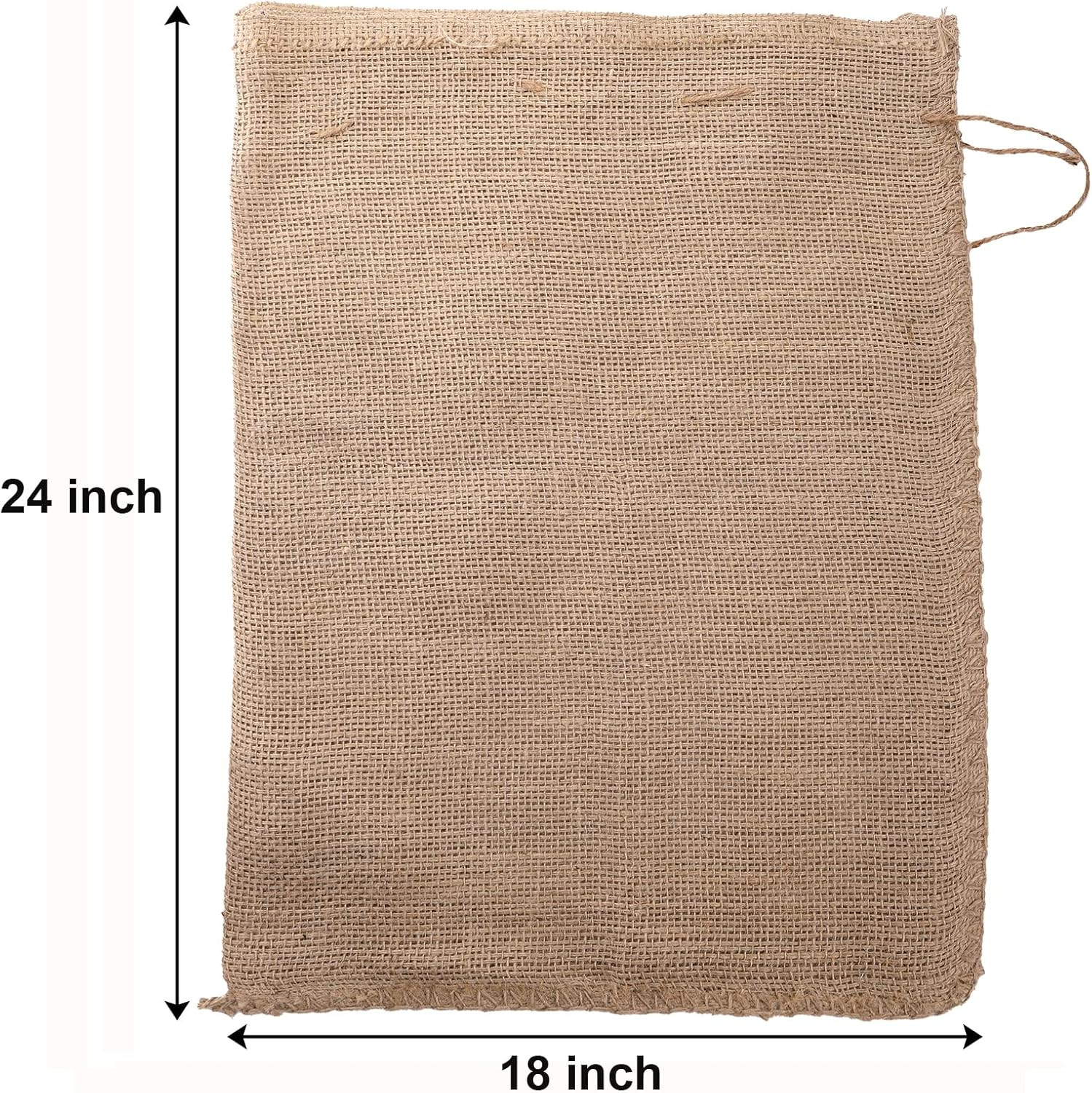Bekith 6 Pack Burlap Bags with Drawstring, 18″ X 24″ Natural Jute Potato Sacks,