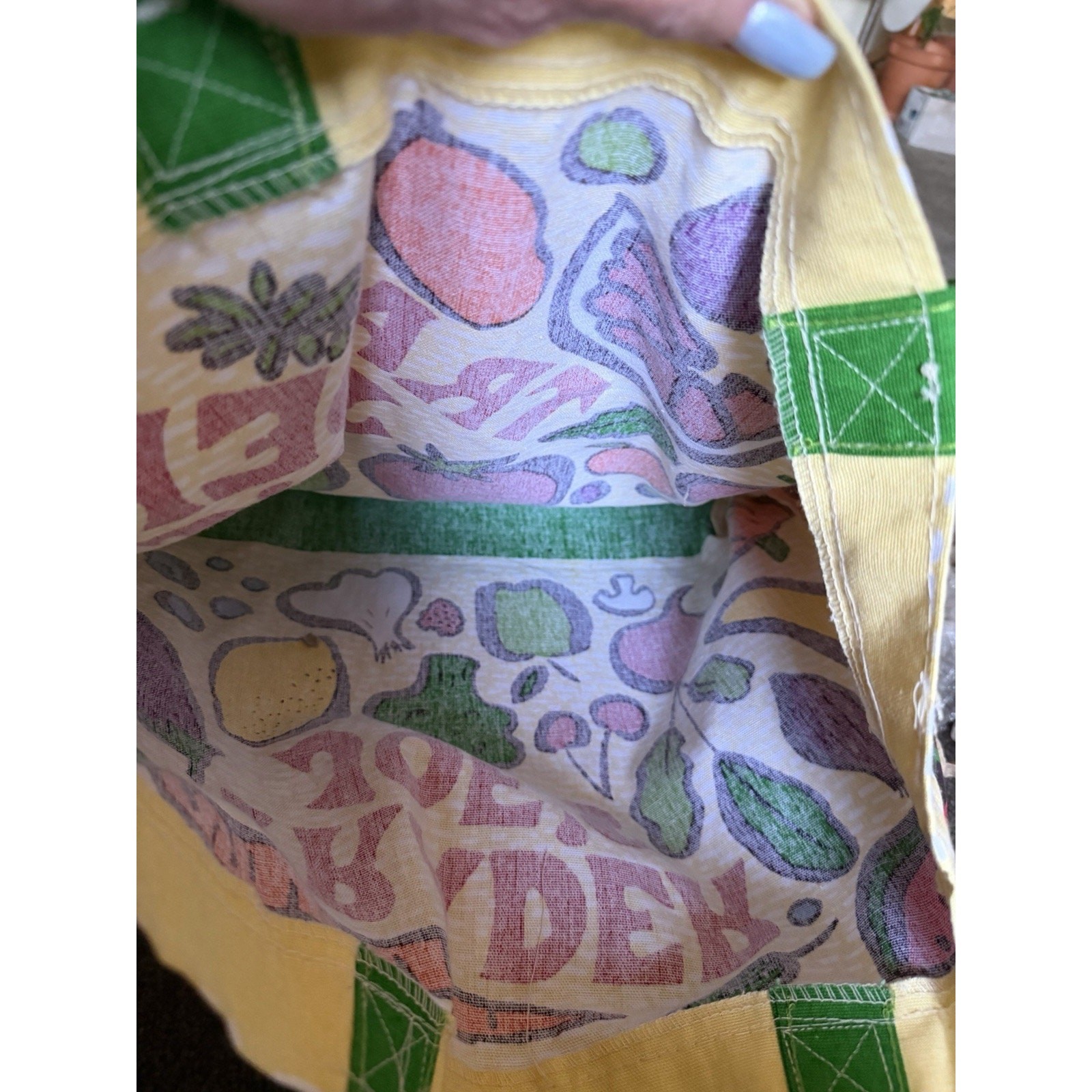 Trader Joe’s Vintage Produce Cotton Canvas Tote Bag Pop Art Fruit Vegetable
