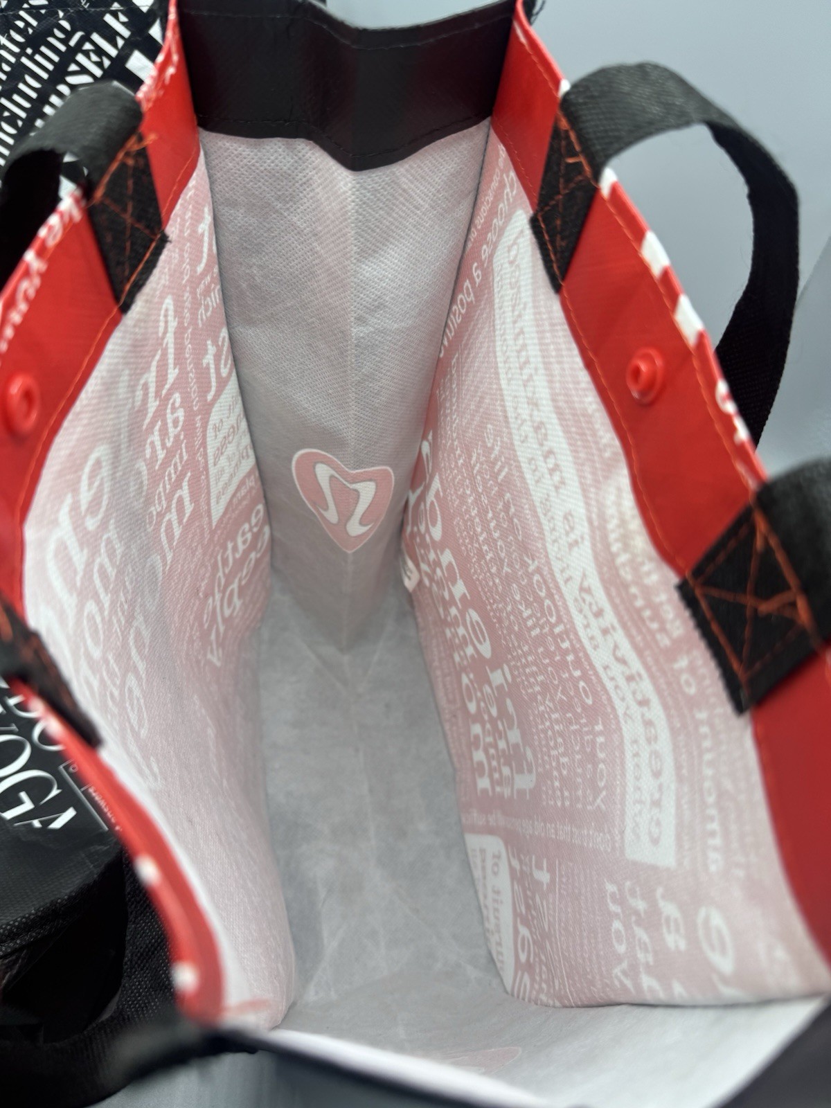 Lululemon 3 Reusable Shopping Gift Bags Small Totes Snap Closure Double Handles