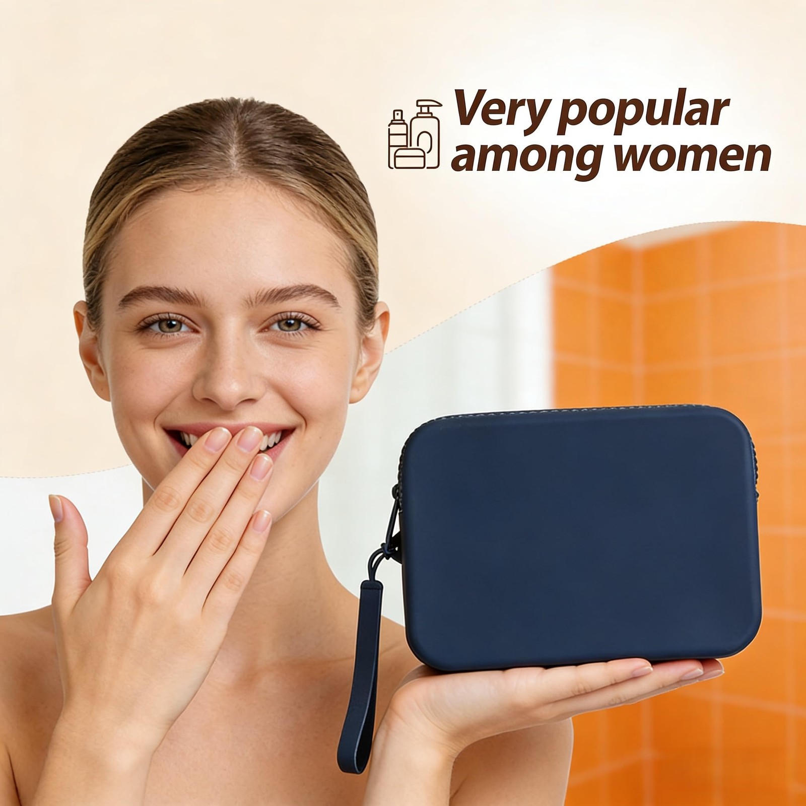 WHHJM Small Silicone Multifunctional Essential Bag Portable Travel Black