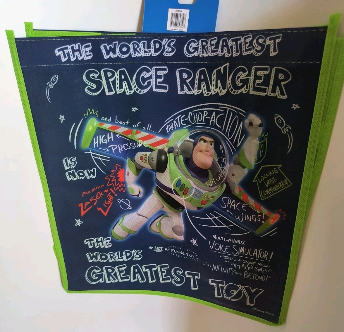 Disney Toy Story Green Shopping/Gift Tote Bag with Handles New! Free Shipping!