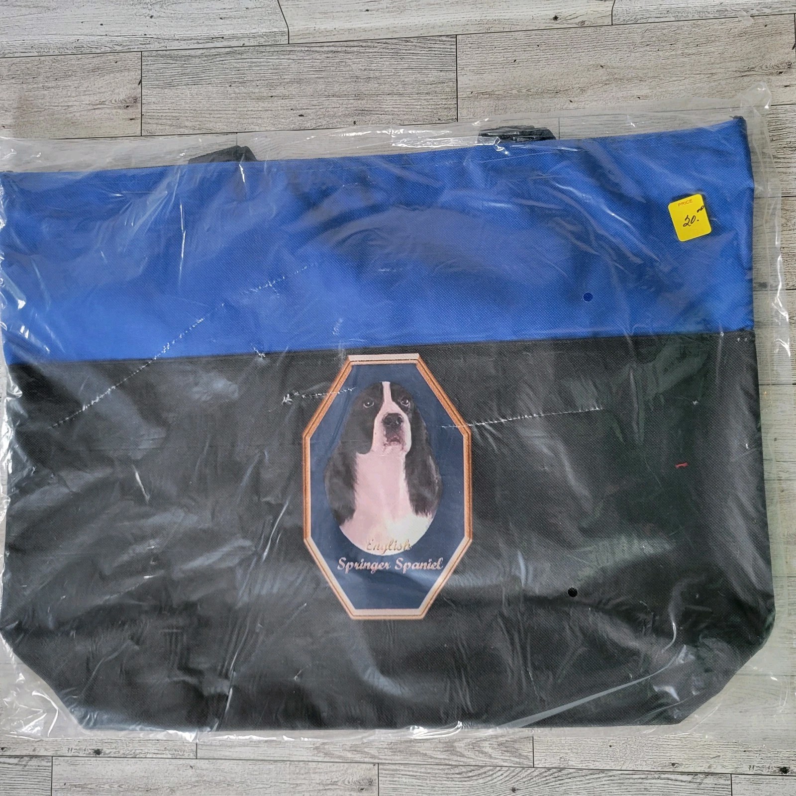 Springer Spaniel Dog Black Large Tote Bag 18×13 Shopping Beach Reusable Double
