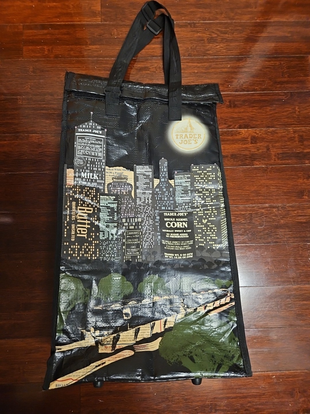 Trader Joe’s ROLLING BAG Nocturne Night View Tote Bag ~ ONE OF A KIND VERY RARE!