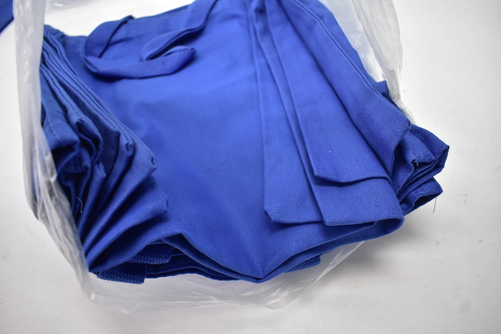 Lot of 12 Q-Tees Q800 Promotional Tote Bags Royal Blue Web Canvas 14″ x 16″