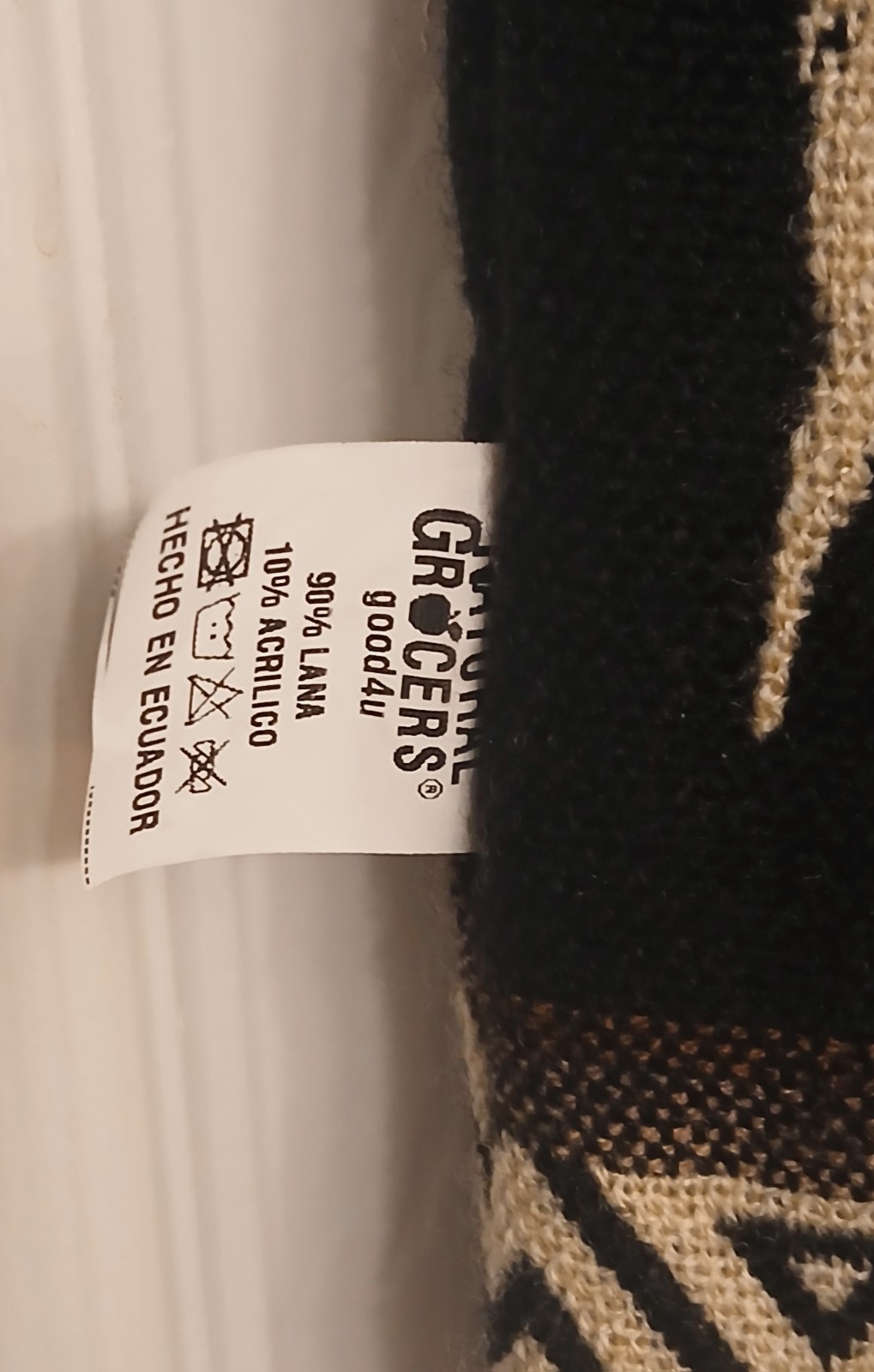 NWOT Natural Grocers Llama Alpaca Wool Ecuadorian Aztec Design Shopping/Tote Bag