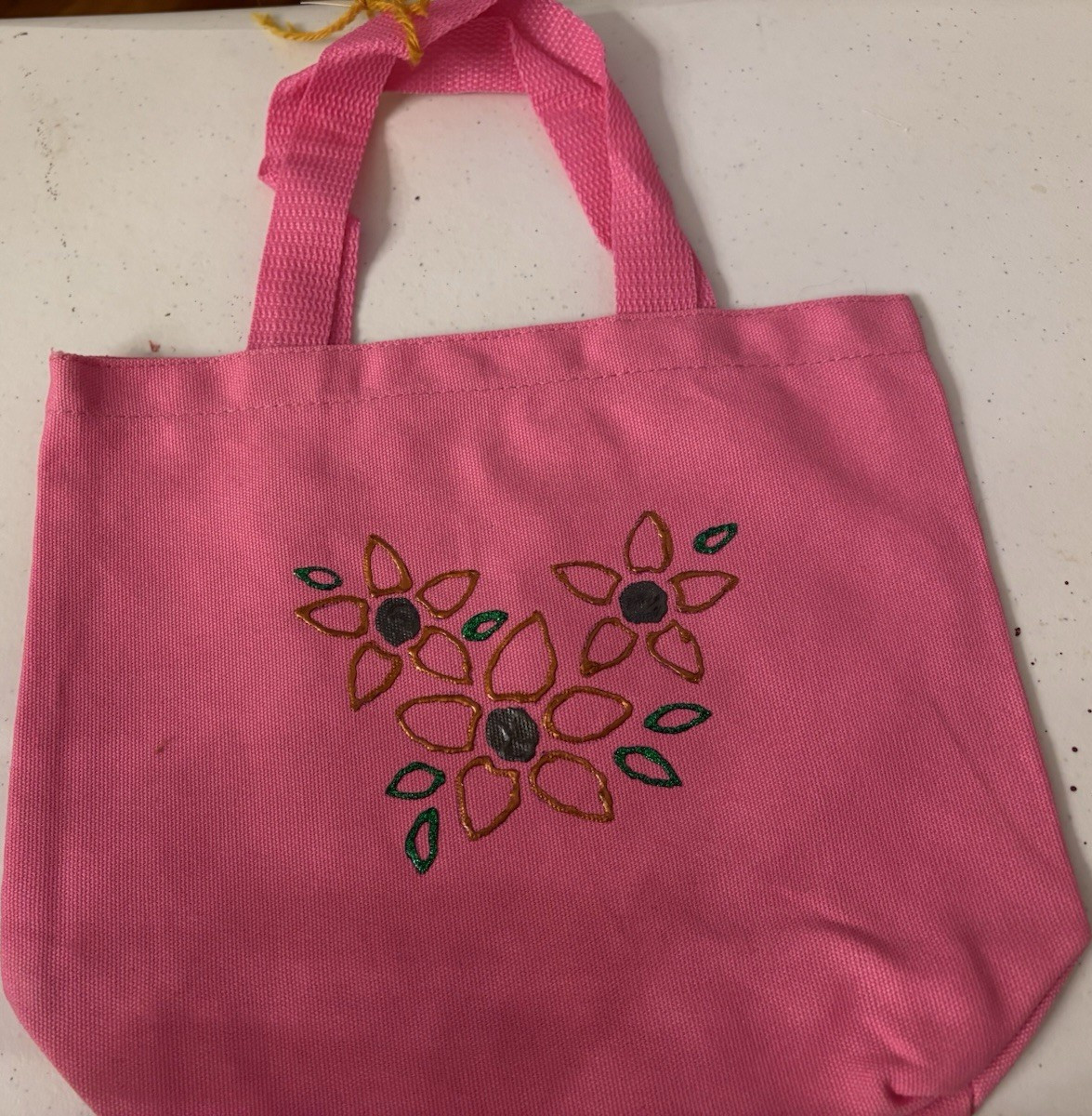 Pink Floral Tote Reusable Shopping Bag 11 in x 11 in x 4 in (H x L x W)