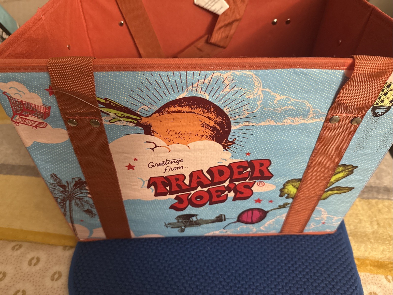 New Trader Joe’s Stand Up Collapsible Reusable Grocery Tote Shopping Bag