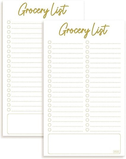 Grocery List Notepad 2 Pack Magnetic Shopping List for Fridge 4.5×7.5 50 Pages