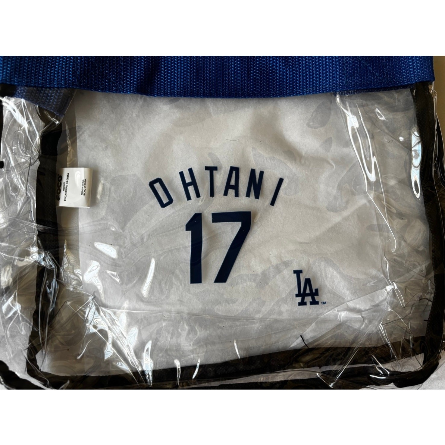 [MLB Official] Shohei Ohtani Los Angeles Dodgers Clear Tote Bag Zip PVC