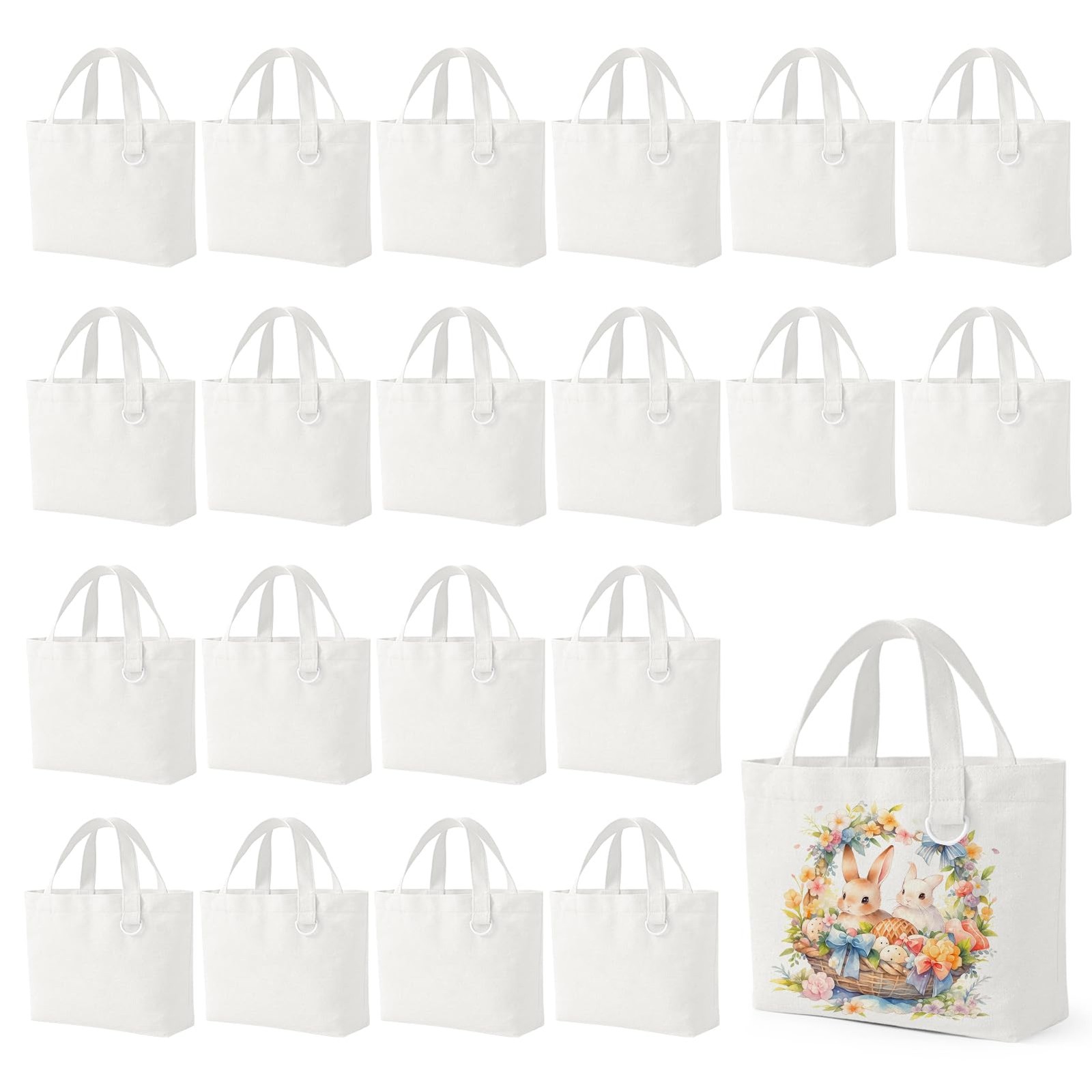 24 Pack Small Canvas Tote Bags, Mini Tote Bags Bulk for , DIY Blank Reusable …