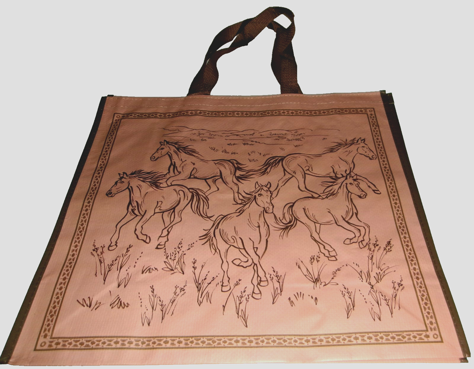 Reusable Tote Bag ~ 19″ X 18″ X 8″ ~ WILD HORSES ~ By Homegoods