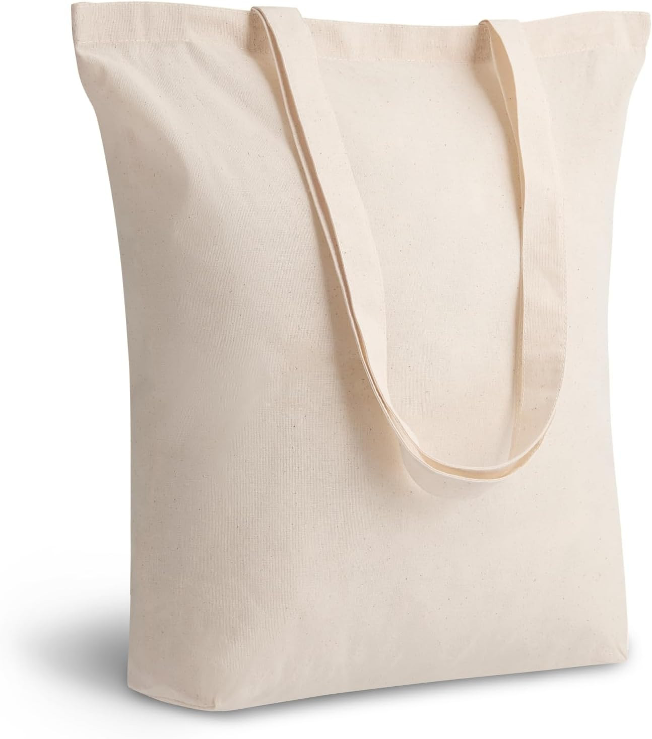 Topdesign 12-Pack Cotton Tote Bags with 4″ Gusset, 15″X16″X4″ Economical Lightwe