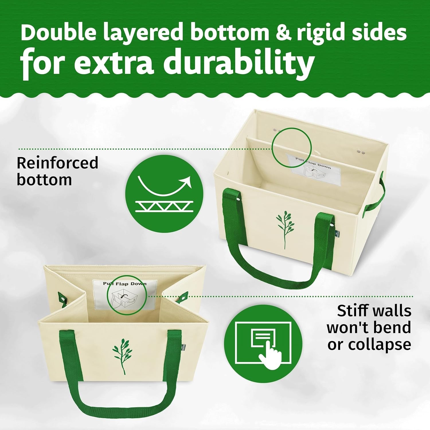 Bulldog Reusable Grocery Bags – Set of 3 Gray Totes
