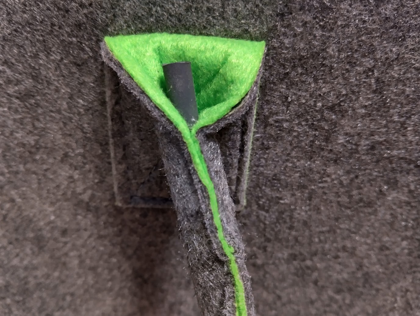 Grey and lime felt reusable shopping bag double handle tote