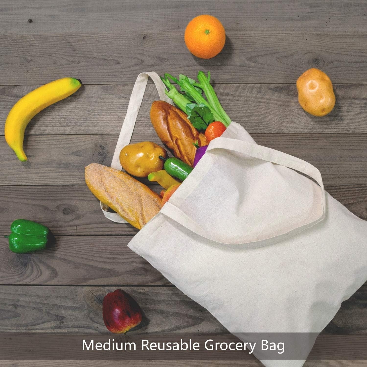 5-Pack Economical Cotton Tote Bags – Durable & Eco-Friendly for All Occasions
