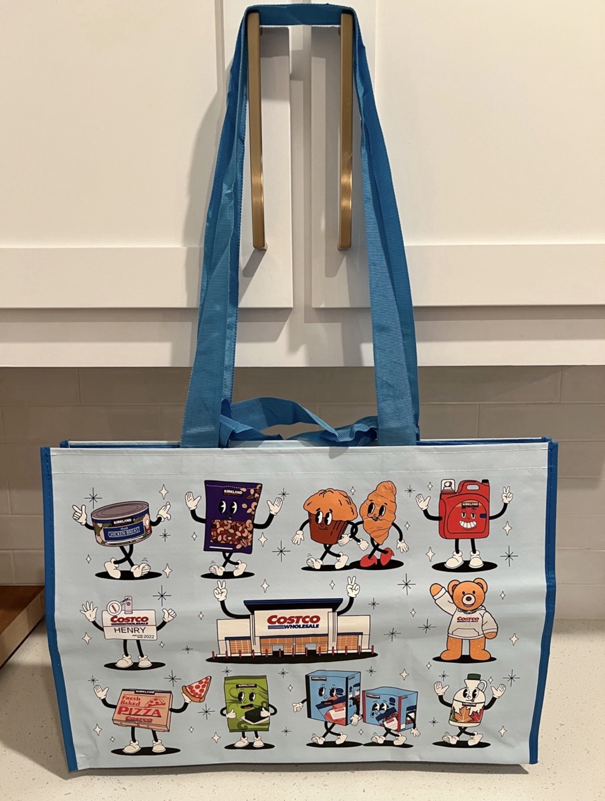 NEW! Costco KeepCool Retro Iconic Grocery Characters Reusable Shopping Tote Bag