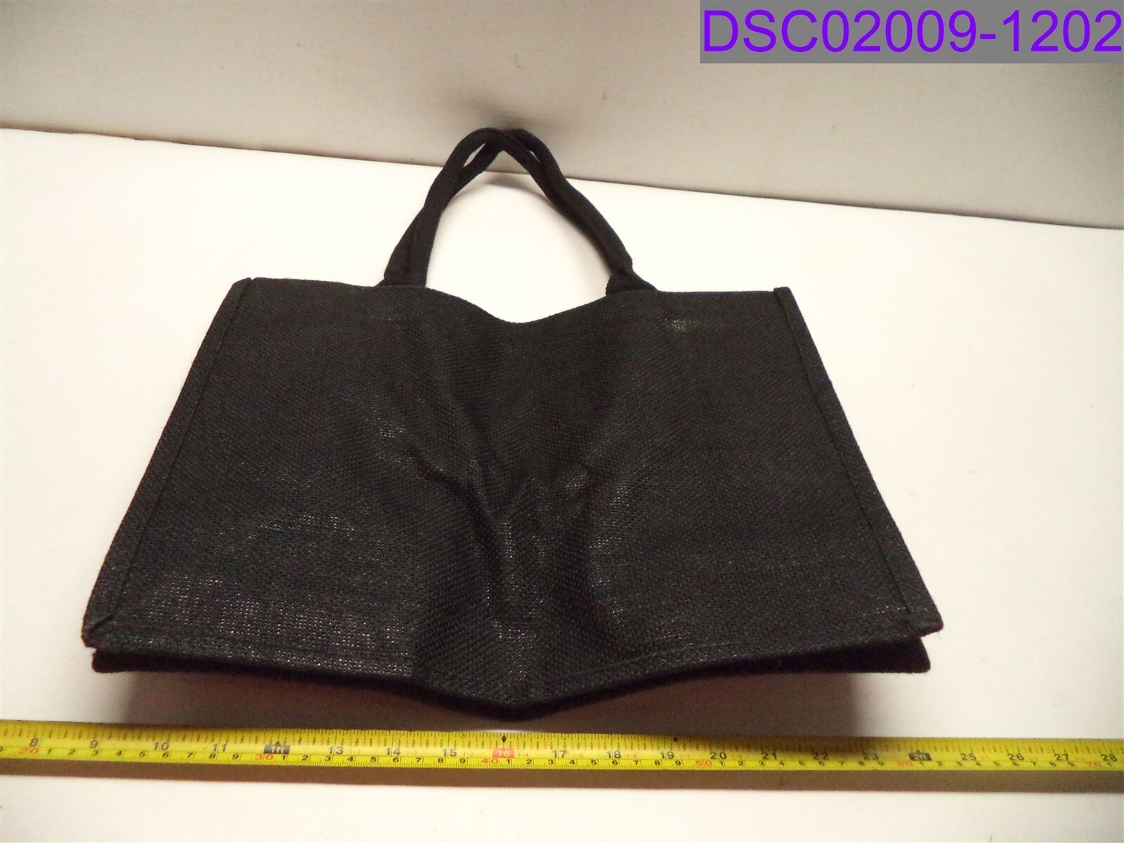 Qty = 3: Segarty Jute Tote Burlap Bags Black 15-3/4″ x 12″ x 6″