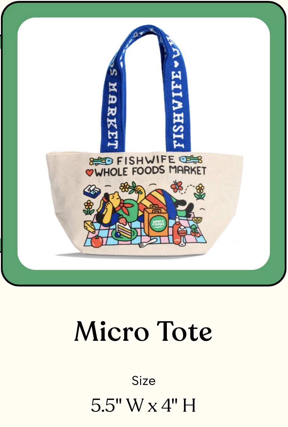 Whole Foods x Fishwife Micro Tote Bag Limited Edition