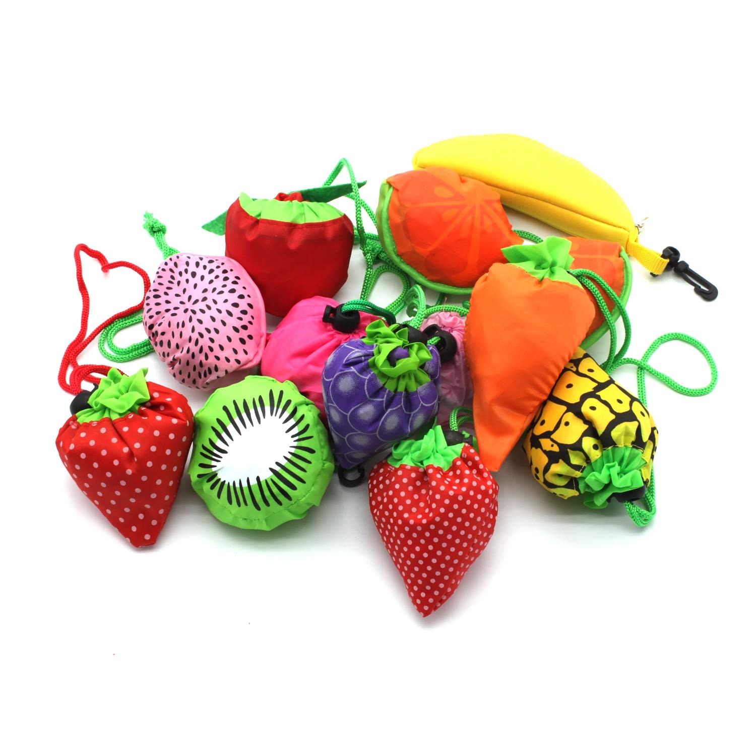 Dodkes 10PCS Fruits Reusable Grocery Shopping Tote Bags Folding Pouch Storage…