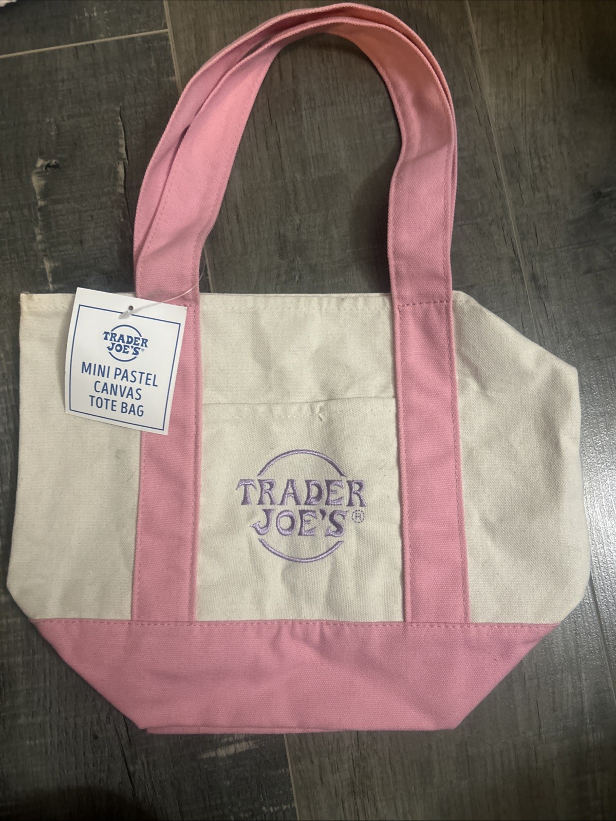 VIRAL Trader Joe’s Mini Pastel Canvas Tote Bag Pink