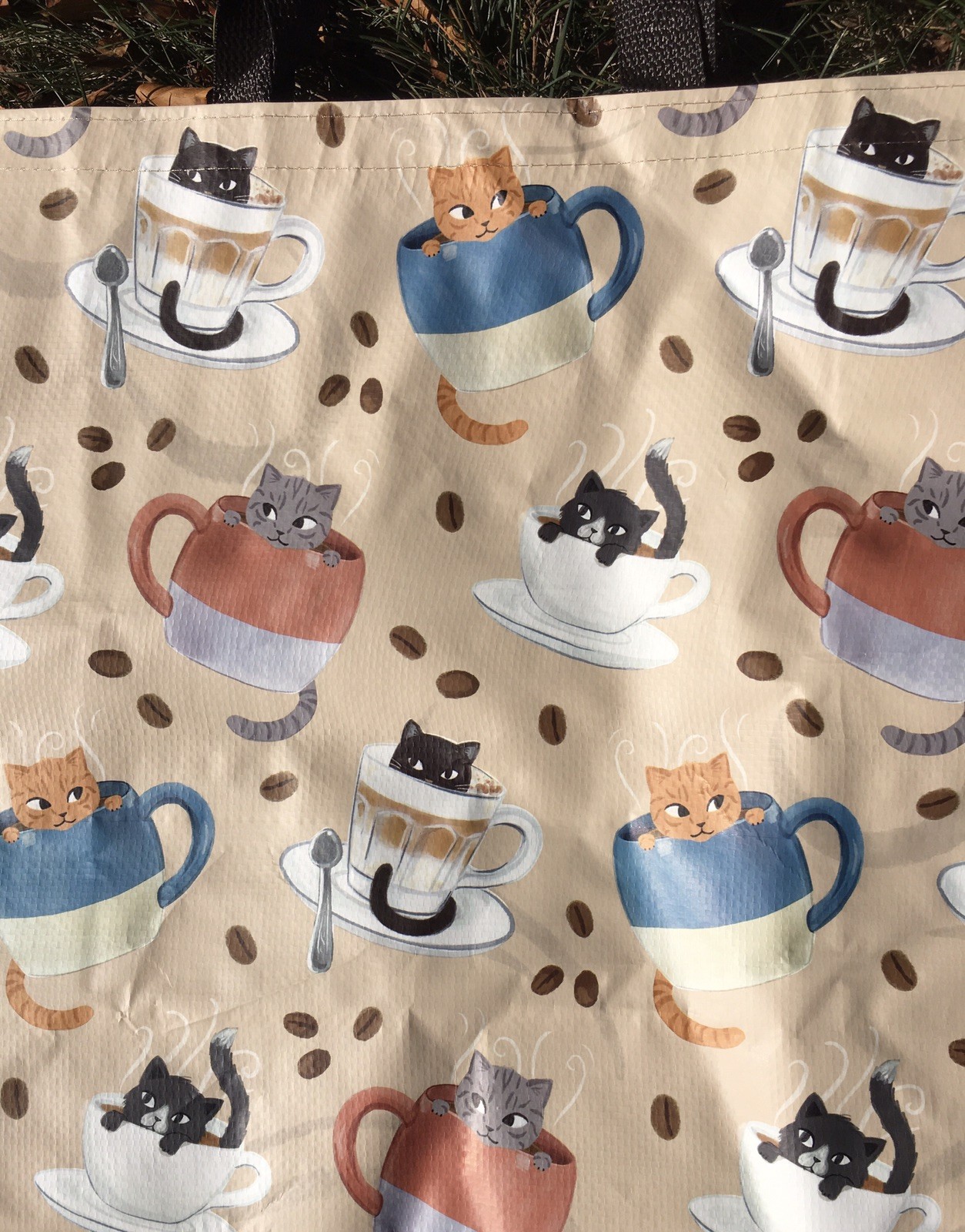 TJX Reusable Shopping Bag Tote CATS Cats & COFFEE-CUPS☕️