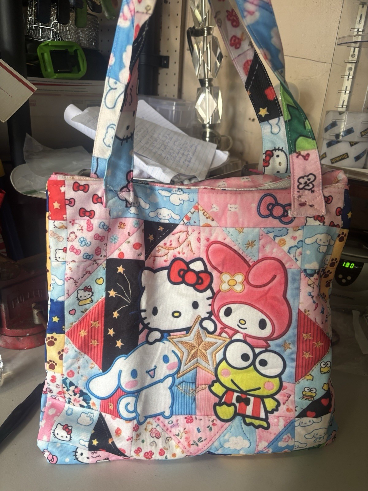 Hello Kitty Reuseable Shopping Tote Beach Diaper Bag Friends My Melody Zippered