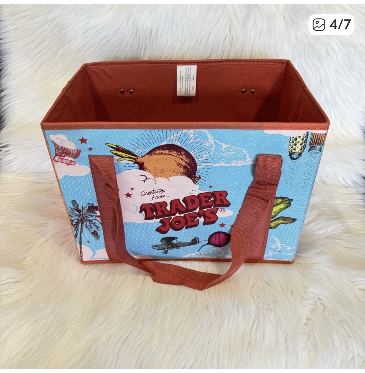 trader joes stand up collapsible tote bag