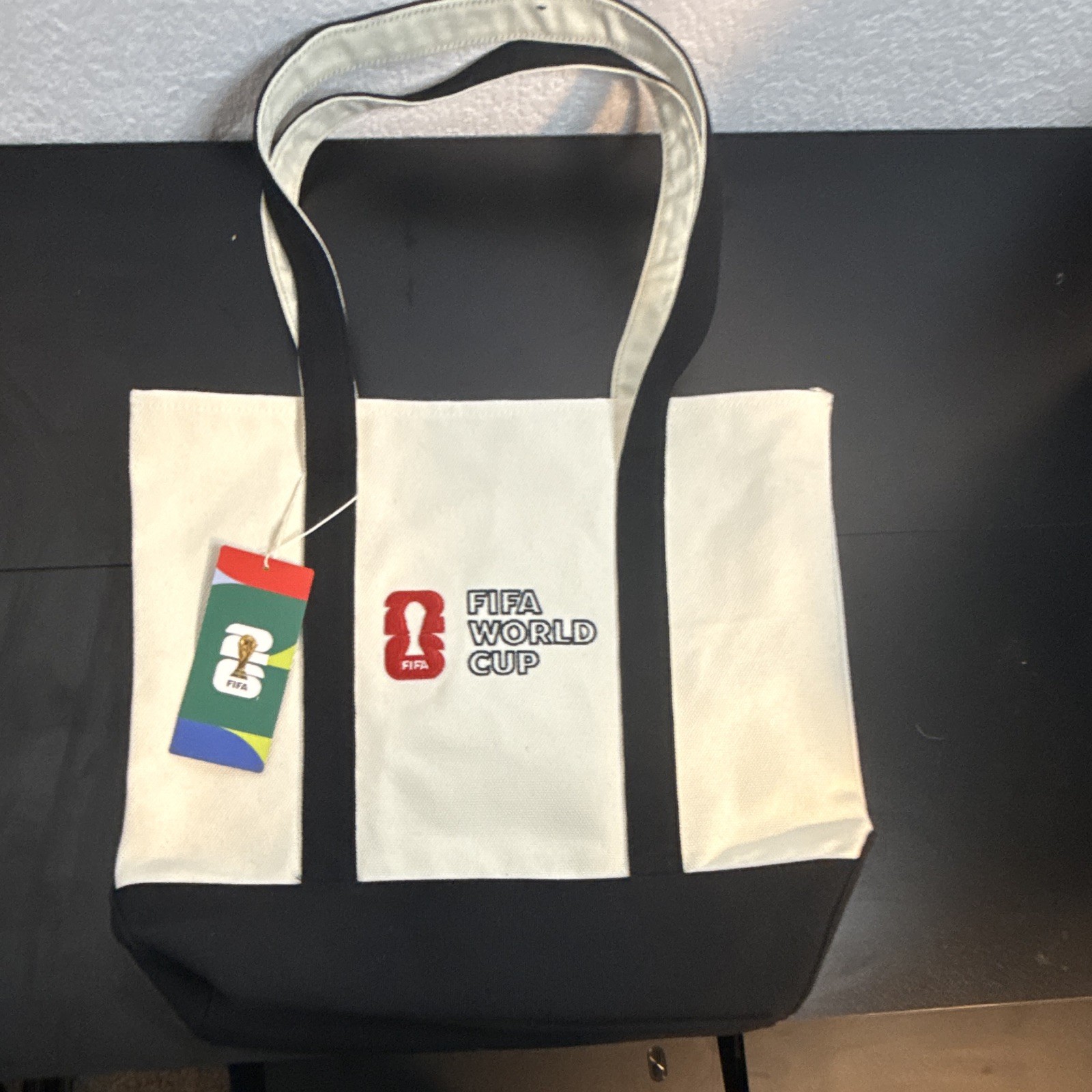 FIFA World Cup 2026 Canvas Tote Bag White/Black Soccer
