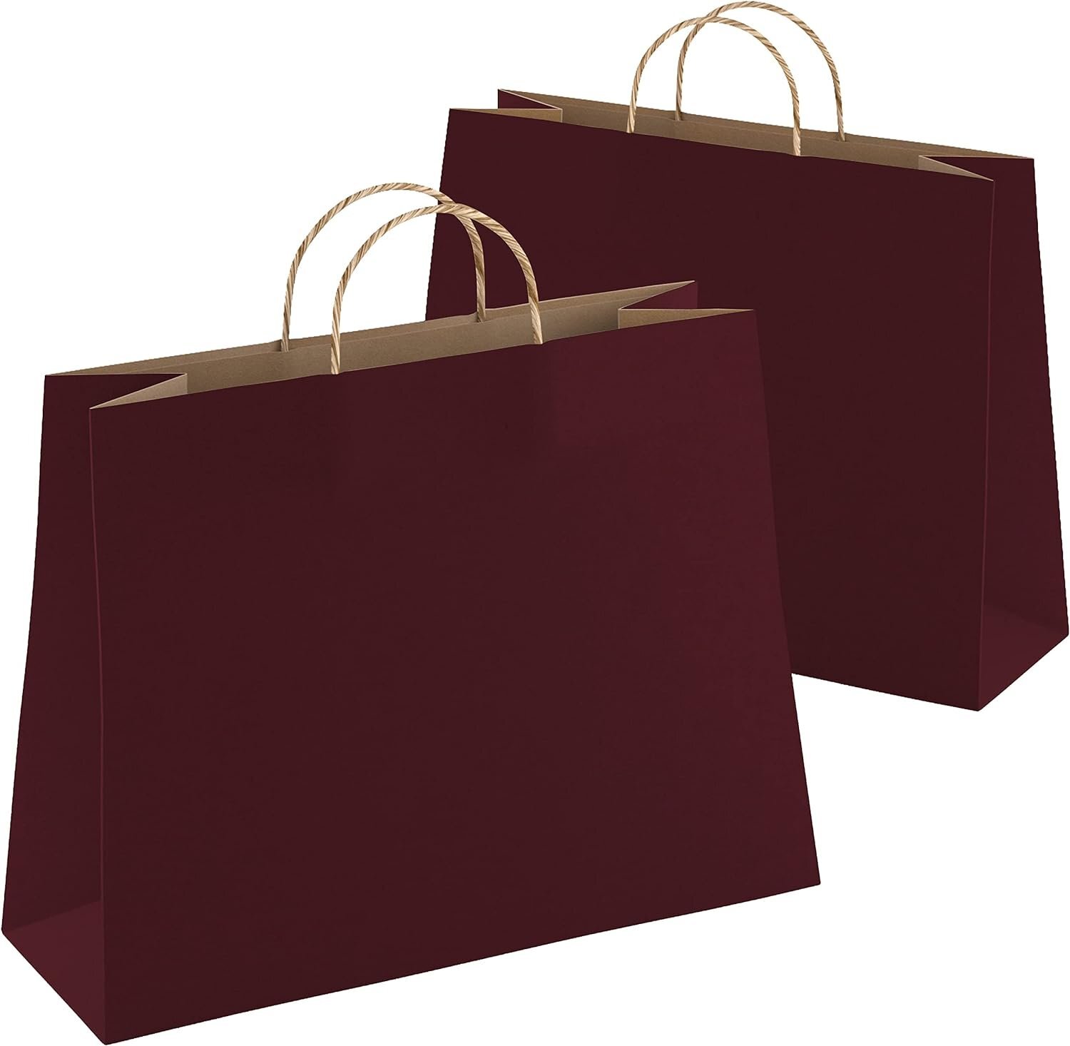 250 Wine Kraft Paper Shopping Bags 16x6x12 Paper Bags 150 gsm /w Rope Handles