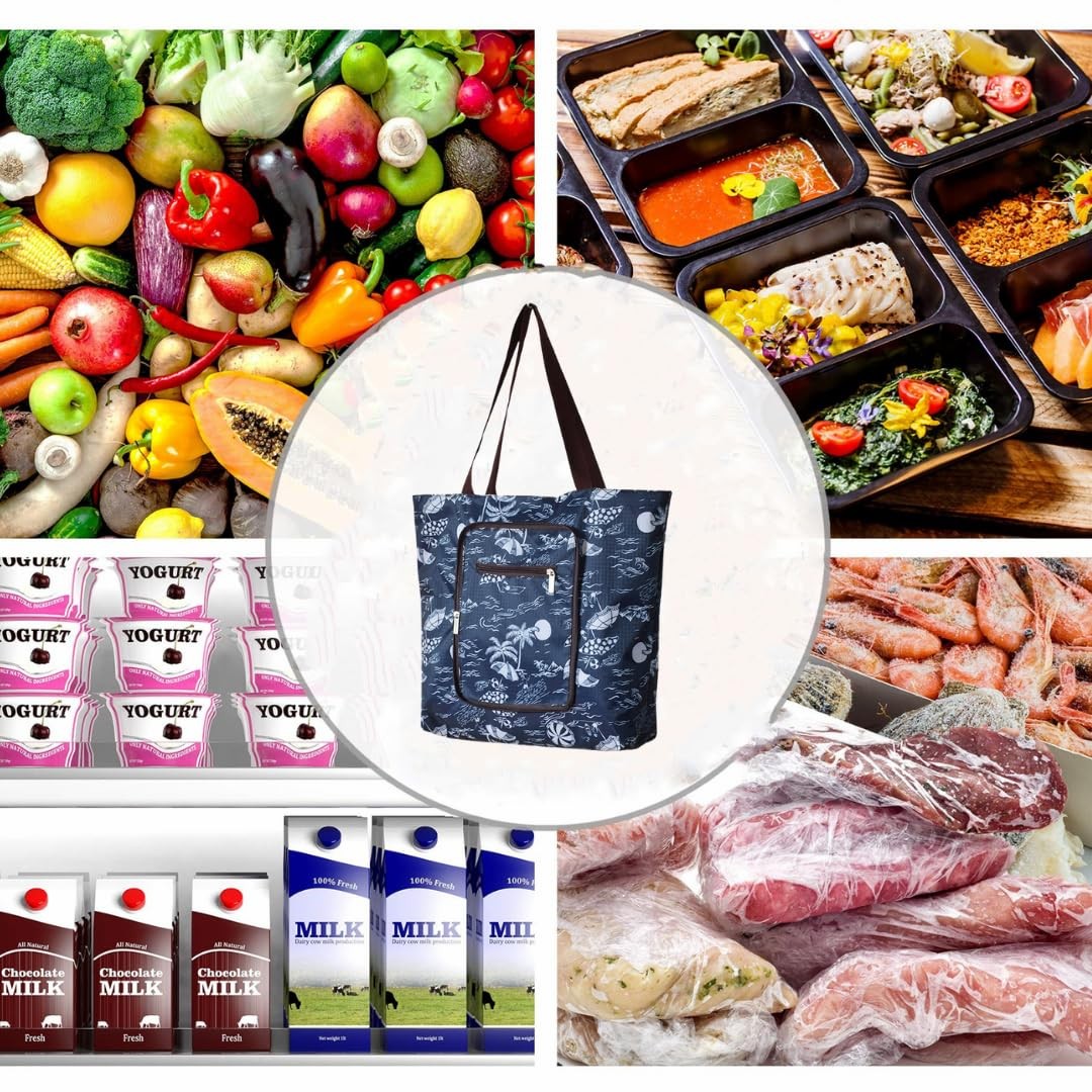 Reusable Grocery Shopping Bags Foldable Washable Waterproof Heavy Duty