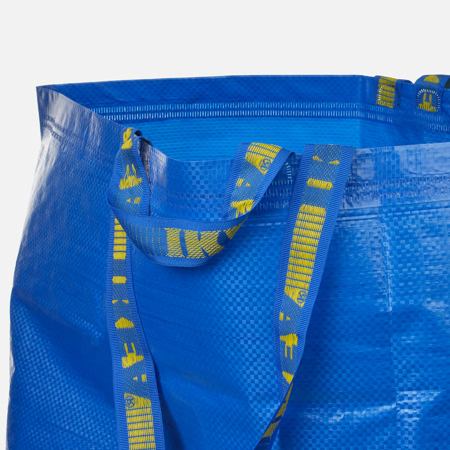 2PC IKEA Frakta LargeSize Shopping Bag Blue Sturdy Laundry Grocery Durable-19Gal