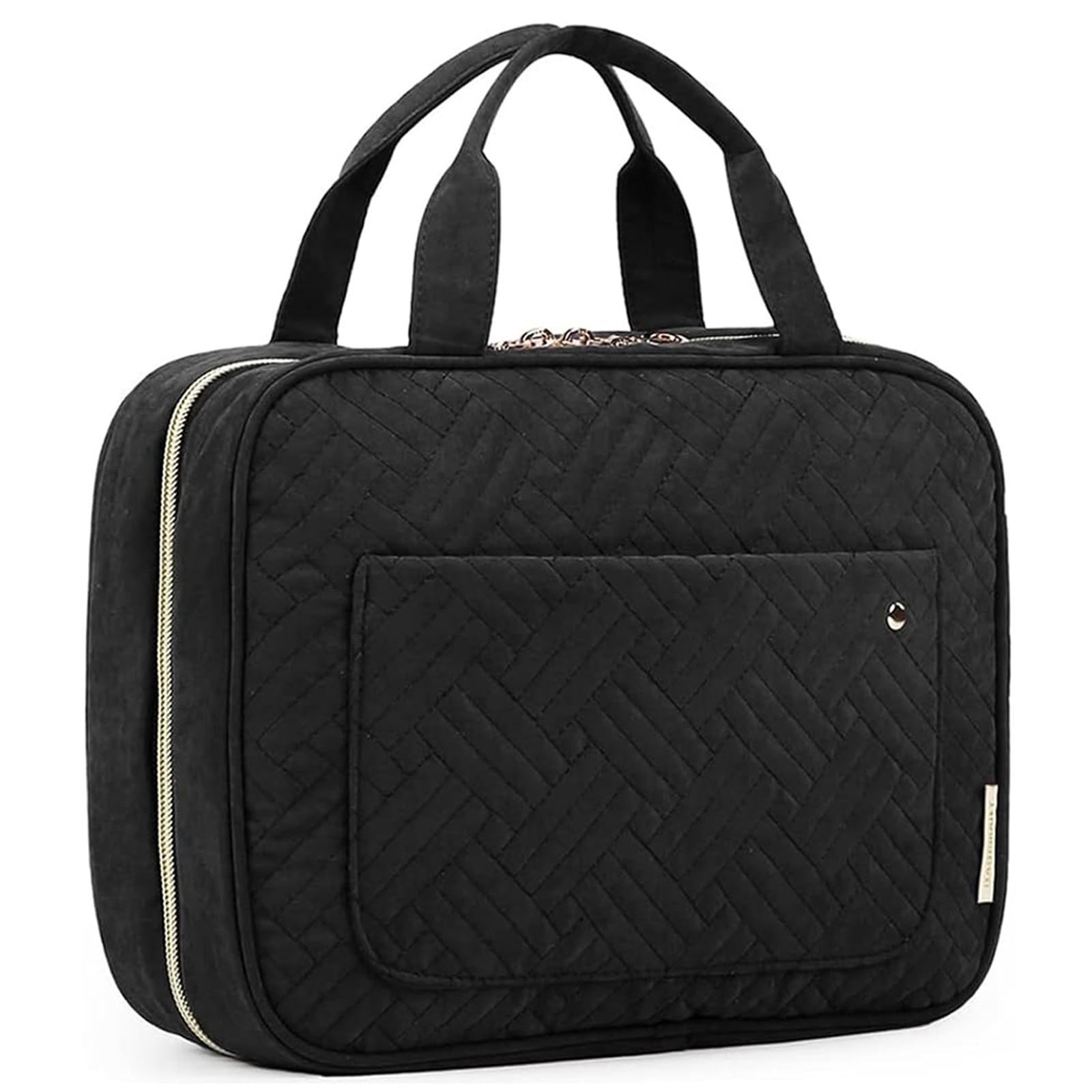 BAGSMART Large Toiletry Bag Travel with Hanging Hook, Large, Black