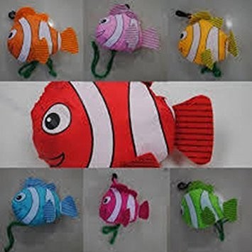 20pcs Fish Shopping Foldable Bag Colorful Reusable Bags Shoulder Tote (Random…