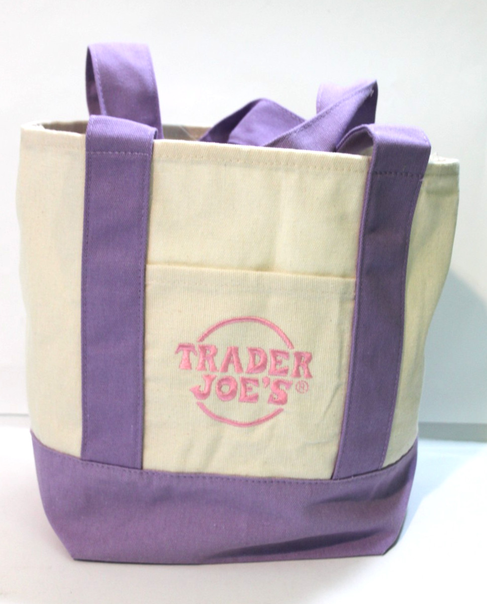 Trader Joe’s Pastel Canvas Tote Bag Spring Pink Green Blue Lavender 11 in Choose
