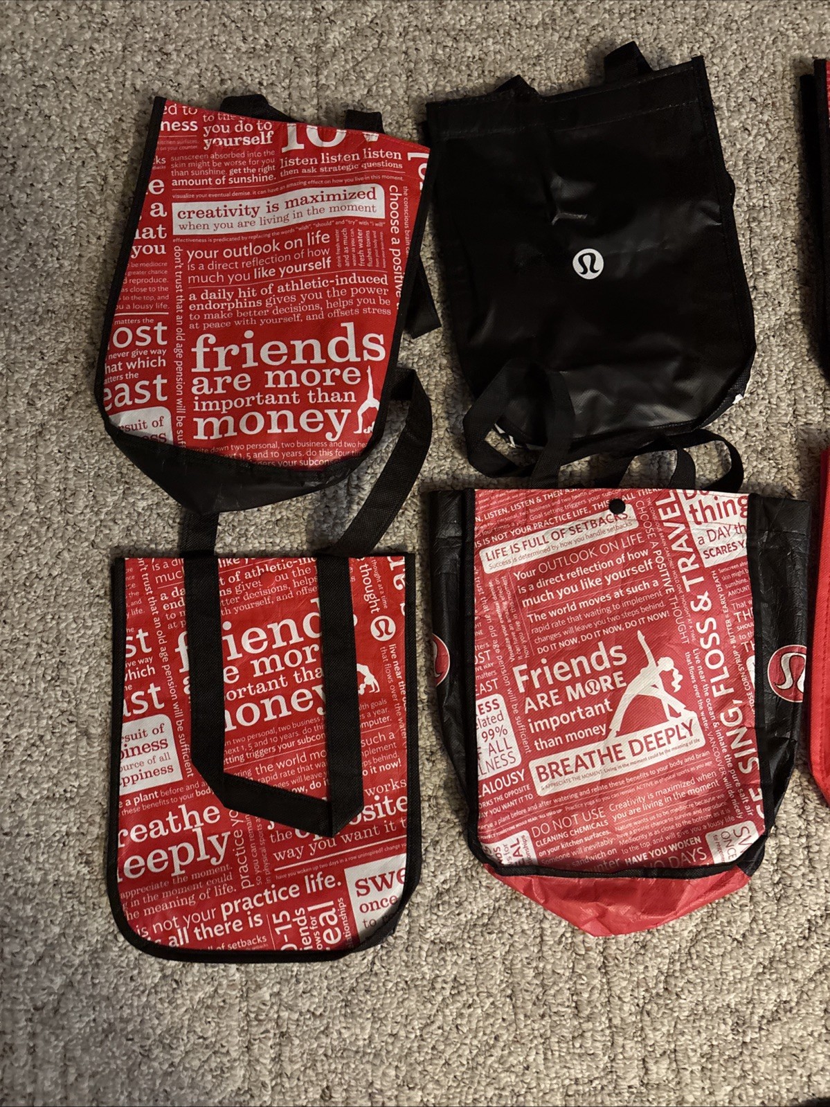 12x Lululemon Reusable Shopping Tote Bag Lot Small bags