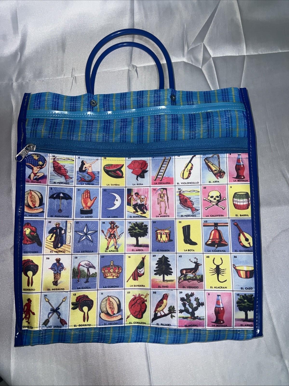 Loteria Reusable Mexican Market Mesh Bag Tote Bolsa De Mercado 16” Lot Of 4