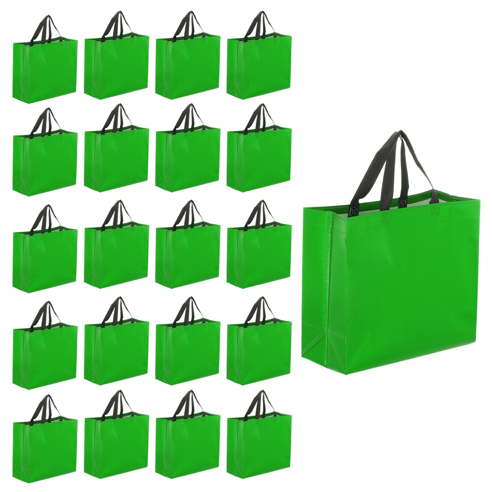 24Pcs Reusable Gift Bags with Handles 10.6 x 13 Inch Dark Green