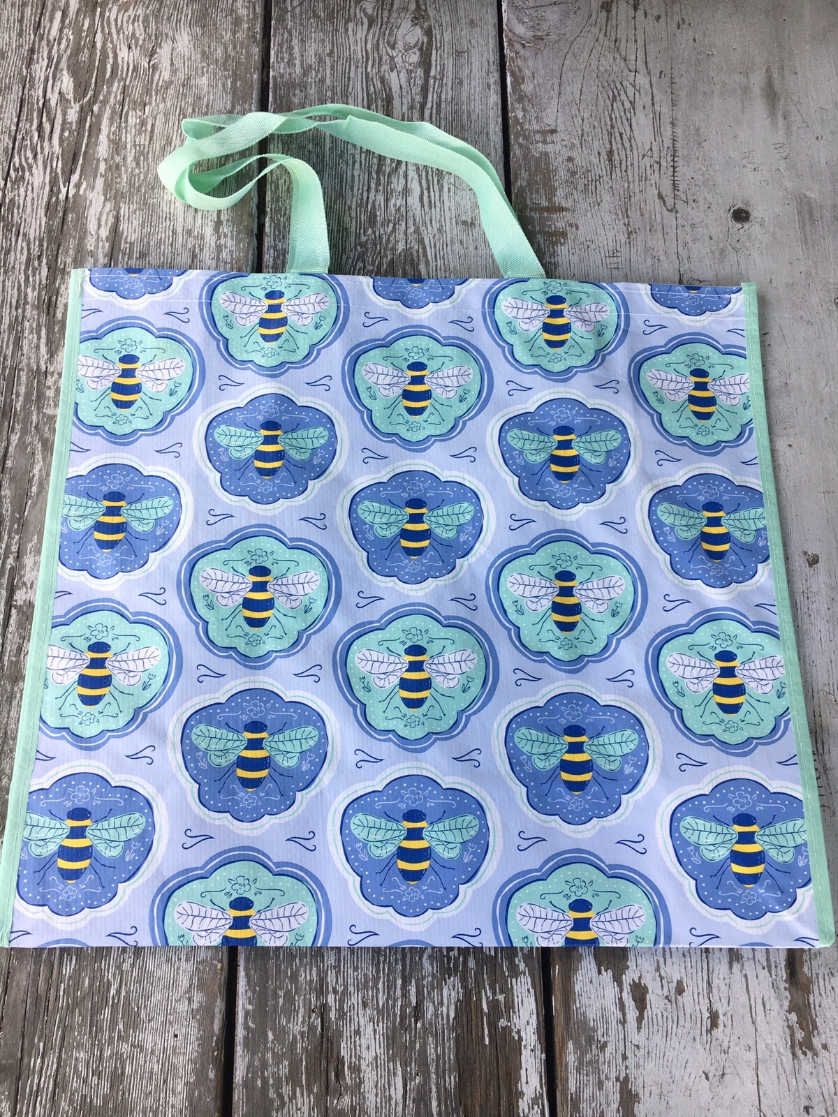 Bumble 🐝Bee Bees 🐝Blue Green Reusable Bag Tote Gift TJX 🐝New!