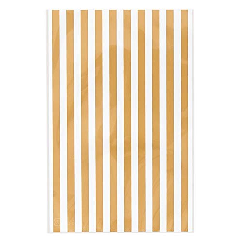 HEADS GDS-OP4 Gold Striped OPP Gift Bags 50 count 120mm W x 180mm H Made in