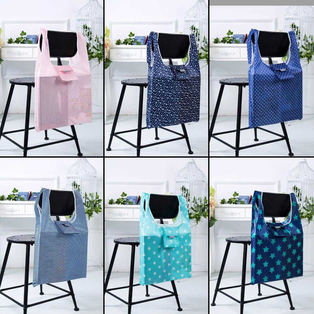 Cloth Grocery/Tote Bags, Reusable, Foldable, Recycle for Shopping, Fits in Pock