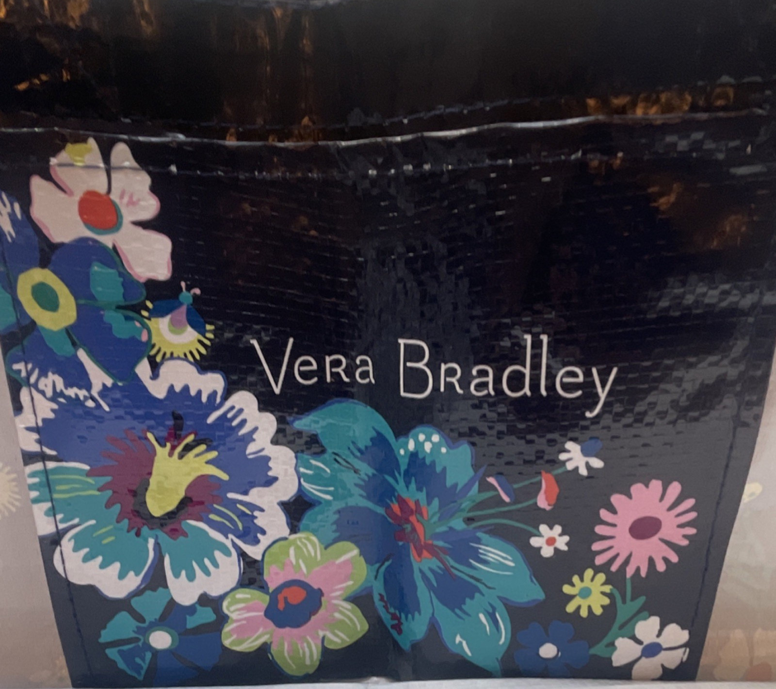 Vera Bradley vinyl/pvc floral bag RARE Reusable Shopping Bag