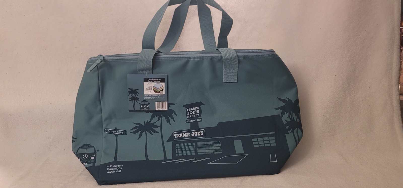 Trader Joe’s – 8 Gallon Reusable Bag/Cooler – Large Insulated Tote – Dusty Blue